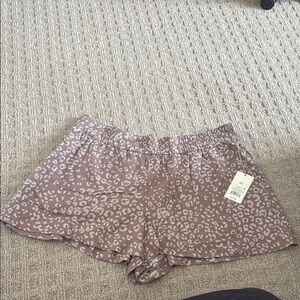 Target Brown and White Athletic Shorts with Elastic Waistband